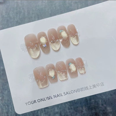 纸醉金迷穿戴甲猫眼珍珠温柔美甲