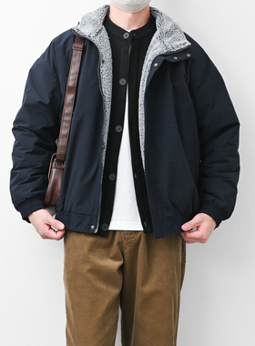 格集家新款日潮立领羊羔绒夹克2026款加厚复古棉衣外套25621