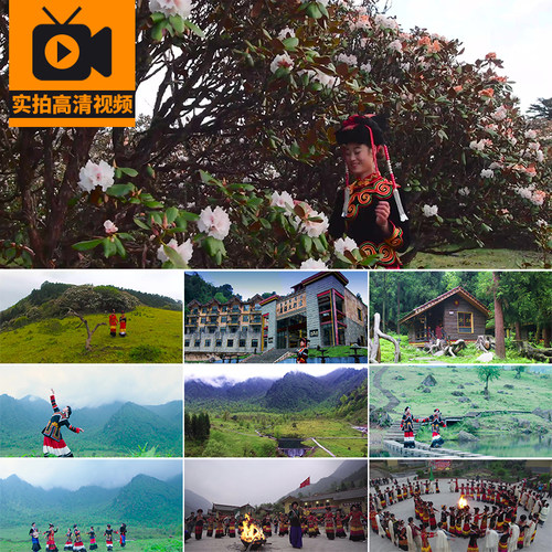 彝族自治县歌舞蹈人文传统民俗少数民族跳舞山歌实拍高清视频素材