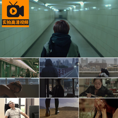 年轻人物孤独迷茫忧伤感失恋难过焦虑压力大失意抑郁情绪视频素材