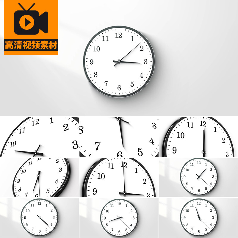 时间流逝时钟时针转动走动时光光阴岁月流逝时间概念高清视频素材