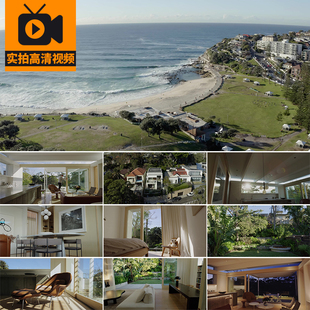 别墅住宅室内环境高端小区露台阳台海景房海岸楼盘房地产视频素材