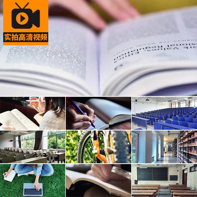 大学生校园生活环境读书学习休闲时光图书馆教室青春实拍视频素材