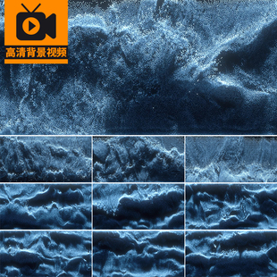 宽屏海洋海浪冲击波涛汹涌沉浸全息粒子流体舞台LED背景视频素材
