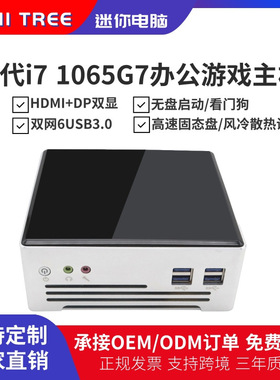 迷你主机十代i7 1065G7办公双4K高清HTPC微型电脑i5 1035G4便携PC