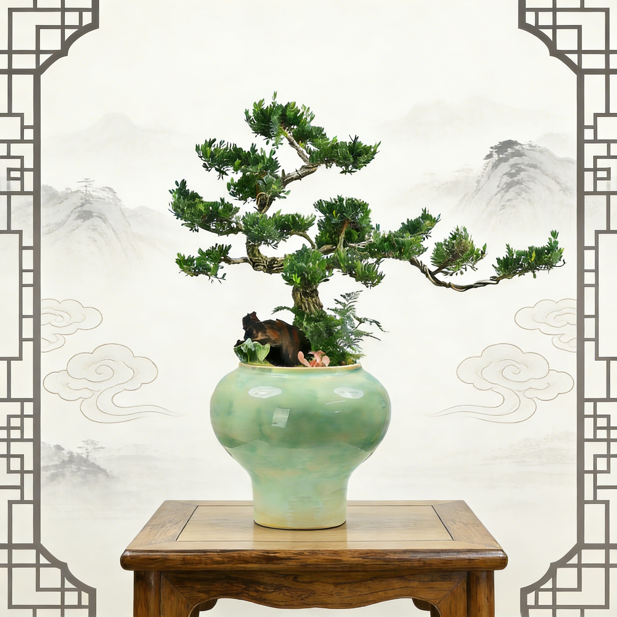 黄杨盆景老桩高端乔迁送礼真盆栽造型室内绿植物中式茶桌造景观赏