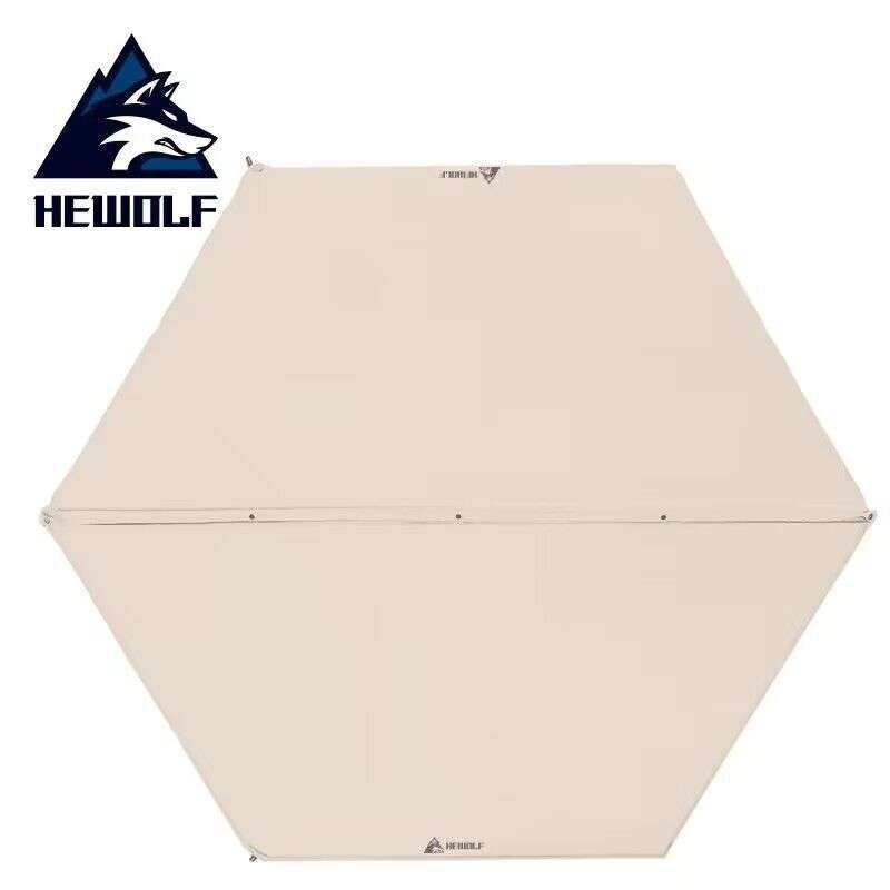 公狼户外加厚弹性棉六角帐篷配自动充气垫野外露营装备防潮睡床垫