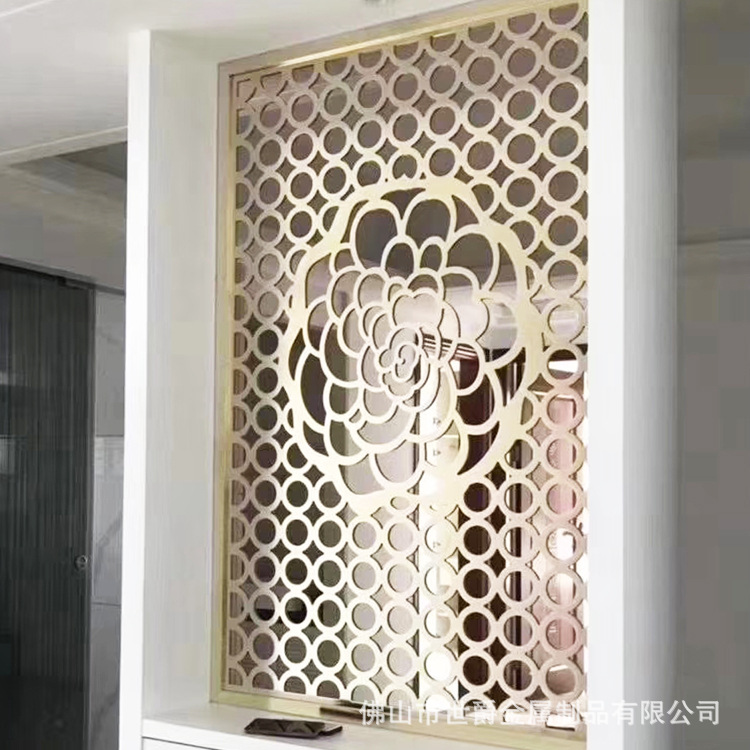 欧式别墅家装客厅铝合金背景屏风 家居客厅镂空铝艺屏风花格厂家