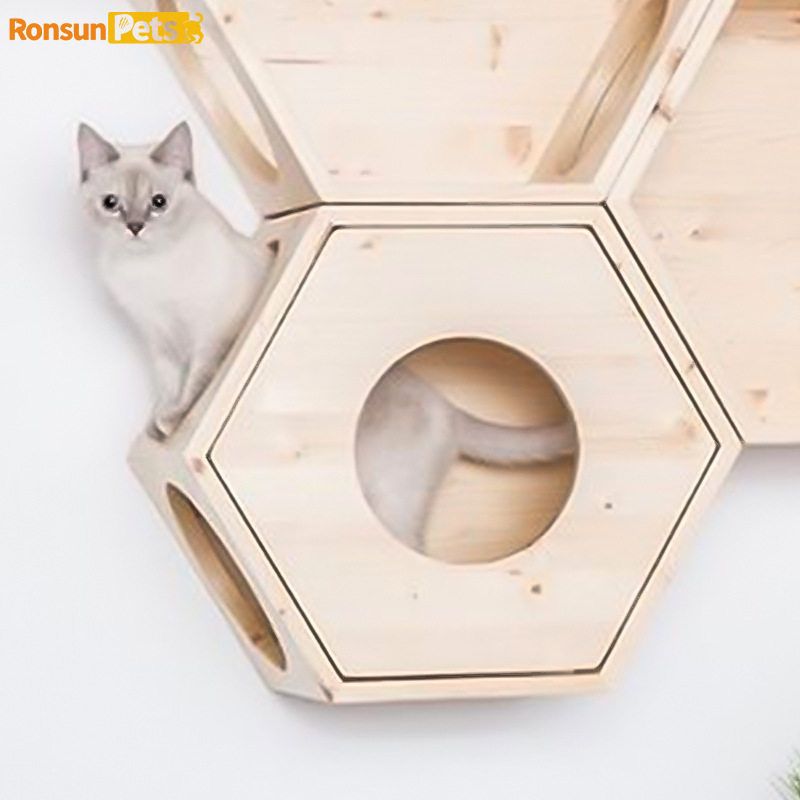 猫墙系列猫爬架猫窝一体墙上封闭式蜂巢猫窝小户型公寓壁挂式猫窝