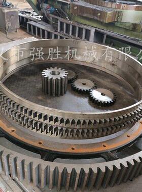 球磨机溢出料口结构图厂家咨询 铸钢大齿轮 中空轴配件型号多样