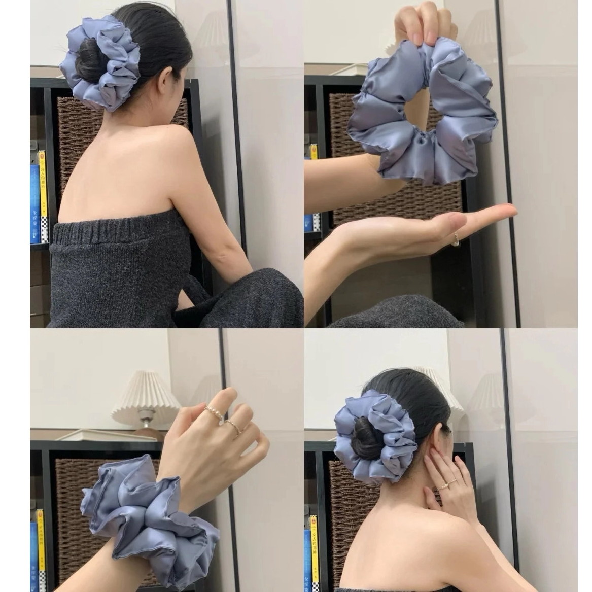 软fufu仿真丝缎面百搭发圈
