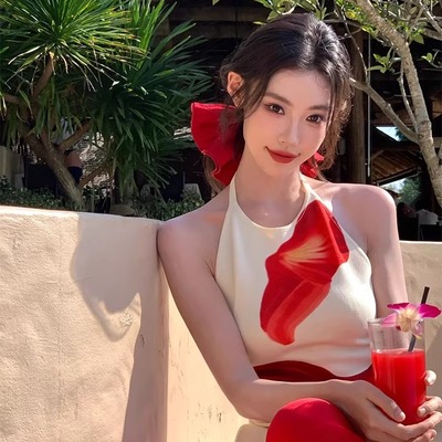 名狐优雅红色缎面气质超大肠发圈