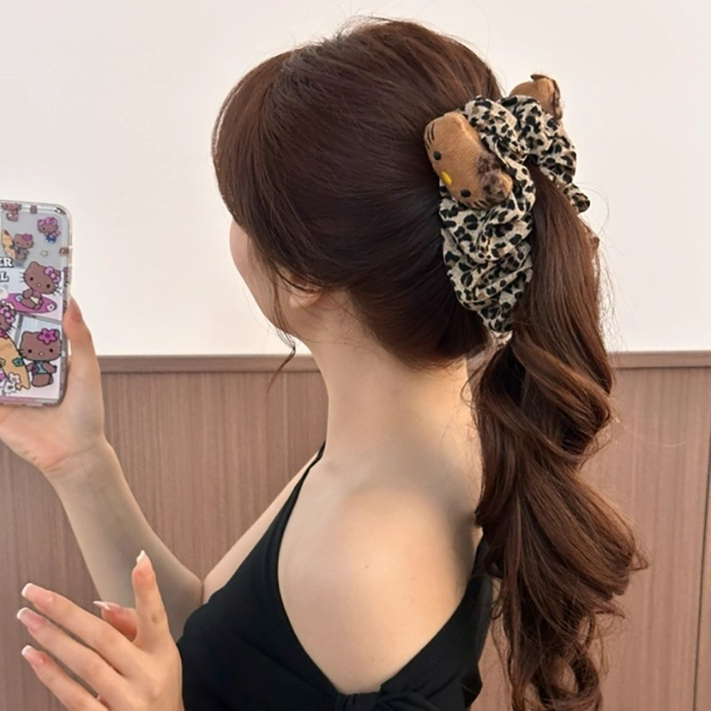 卡通kitty猫豹纹香蕉夹发饰
