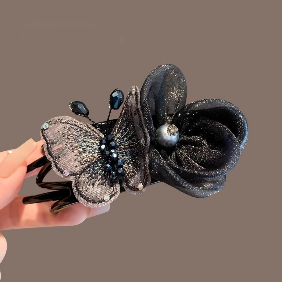 蝶恋花高级感大号盘发鸭嘴夹