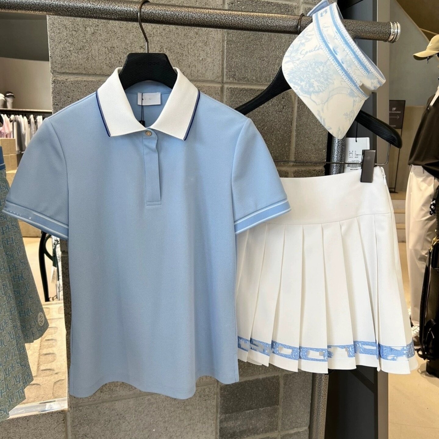 原单韩国高尔夫服装女款半袖polo衫女25夏季透气户外运动短袖上衣