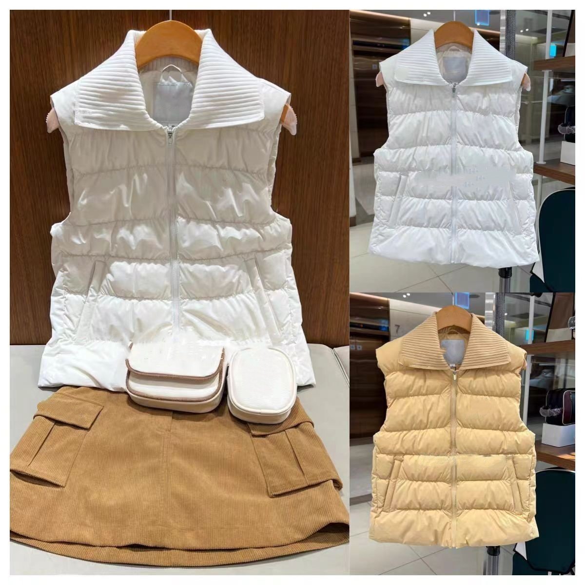 高尔夫服装女士夹棉马甲2025秋冬新款百搭轻薄防风保暖翻领外套女