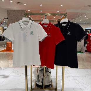 韩国高尔夫女装薄款短袖polo衫26夏季骷髅徽标百搭翻领T恤上衣女