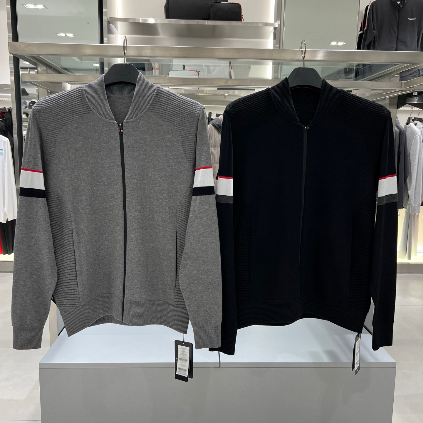 韩国原单高尔夫球服男士针织衫25秋冬百搭golf运动字标立领上衣男