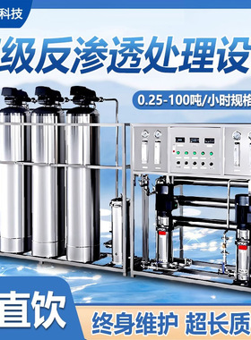 小区饮用水一体化二级RO反渗透净水处理设备农村软水前置过滤器