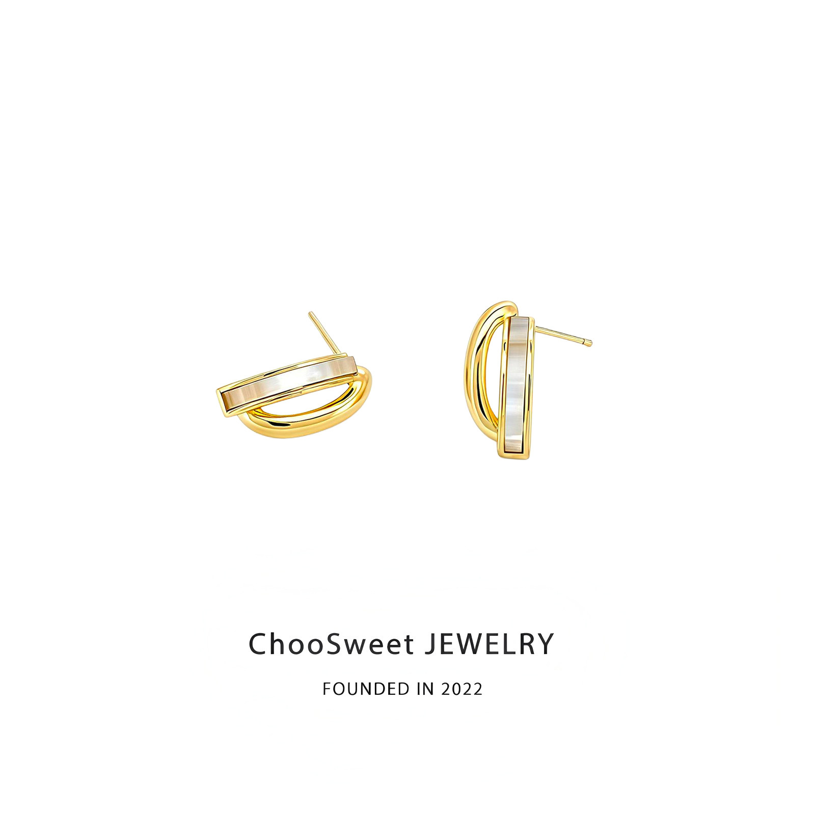 「Oval」ChooSweet纯银贝母耳钉耳饰轻奢高级感小众设计气质精致