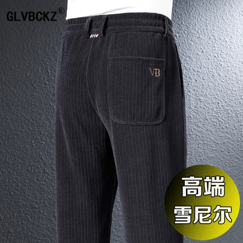 GLVBCKZ雪尼尔休闲裤男秋冬新款