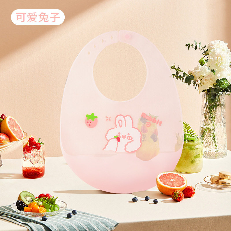 宝宝吃饭超薄硅胶围兜儿童饭兜婴儿柔软轻薄防水围嘴口水兜口水巾