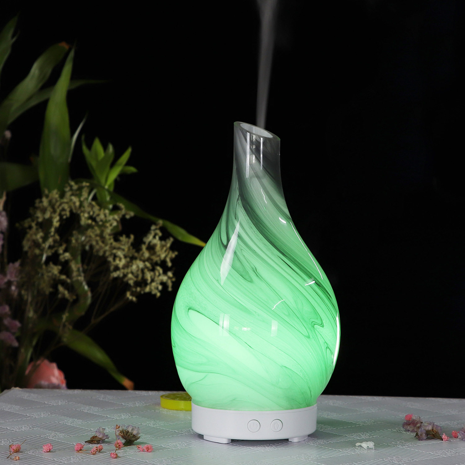 花瓶 精油 香薰机 玻璃加湿器100ml七彩香氛机 家居 香薰机器