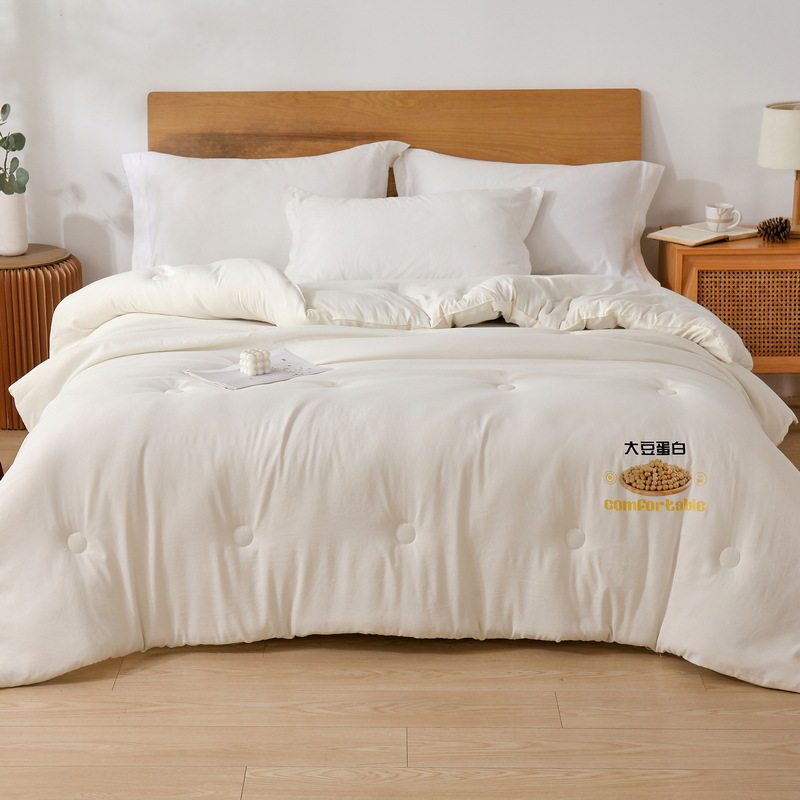 冬季保暖大豆被芯床上用品水洗棉加厚羽丝绒被冬被整张棉被子