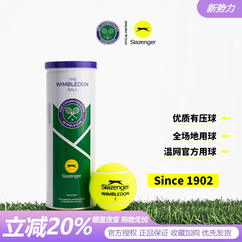 slazenger史莱辛格网球高弹耐打训练球温网单人练习比赛运动用球