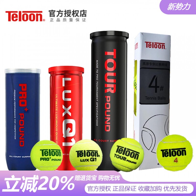 Teloon天龙网球P4专业比赛用球成人训练罐装Pound网球p3听装有压