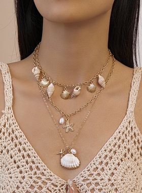 时尚个性感合金小众线下仿珍珠