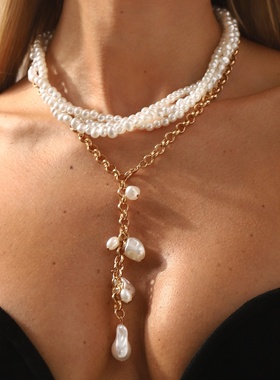 法式新款ins风仿珍珠项链