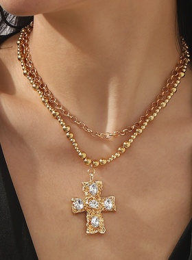十字架吊坠项链套装复古文艺轻奢