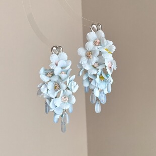 Vintage古着 Flourishing flower blues耳饰