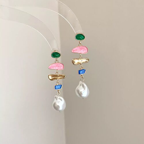 Vintage古着 Drops of oil Balot pearls耳饰