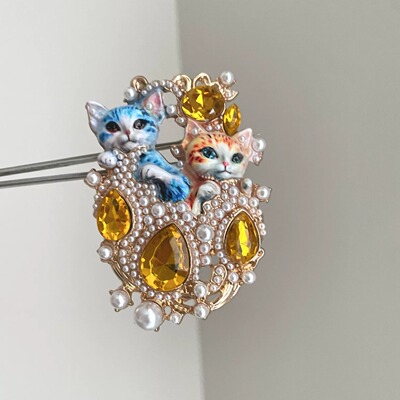 Vintage古着 Cat treasure chest胸针