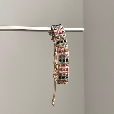 Vintage古着 Bohemian colored crystal weaving手绳