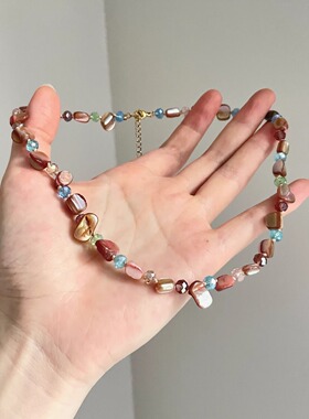 Vintage古着 Colored gravel项链