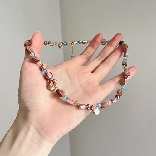 Vintage古着 Colored gravel项链