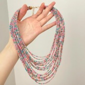 millet Vintage古着 Rainbow beads项链