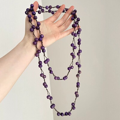 Vintage古着 Bohemian fruit rice beads项链