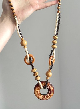 Vintage古着 Bohemian ancient pattern项链