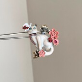 cat胸针 flower Vintage古着 Noble
