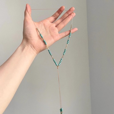 Vintage古着 Long chain turquoise项链