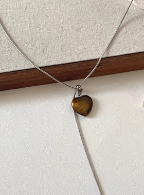 Vintage古着 Draw tiger's eye stone love项链
