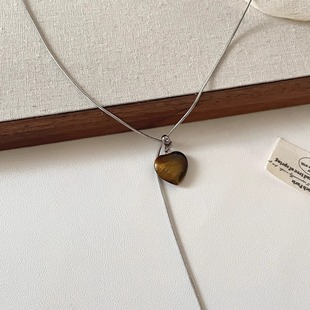 Draw stone tiger eye love项链 Vintage古着