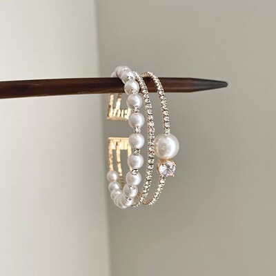 Vintage古着 Pearl rhinestone手镯