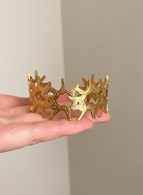 Vintage古着 Irregular golden leaf手镯