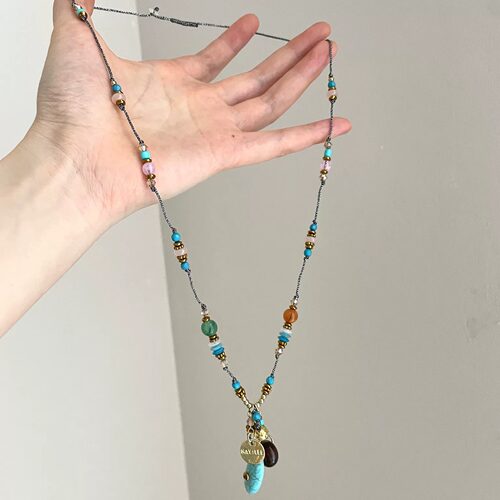 Vintage古着 Green pine decoration项链