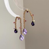 hanging Vintage古着 Amethyst curtain耳饰